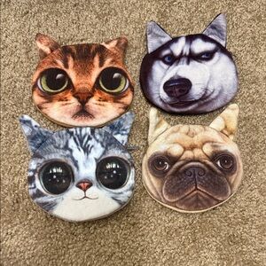 Cat and Dog Face Coin Purses